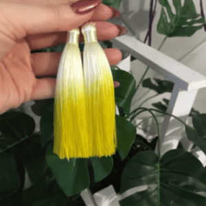 Trendy Handmade Bohemian Colour Tassel Earrings - Yellow