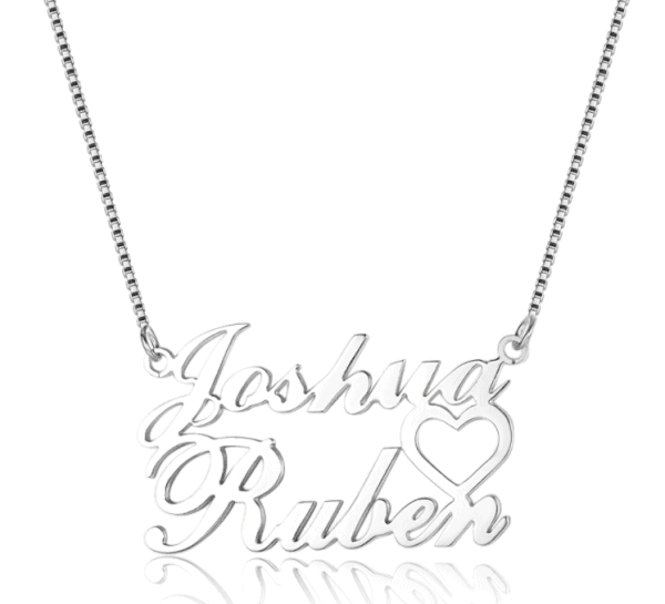 Sterling Silver Double Name Necklace