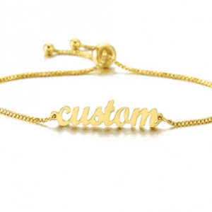 Custom Adjustable Slider Name Bracelet in Gold