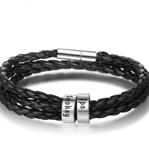 Sterling Silver Personalised Name Plate Braided Bracelet ( 2 Names)