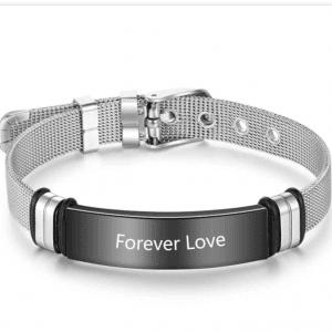 Personalised Stainless Steel Buckle Bracelet for Men