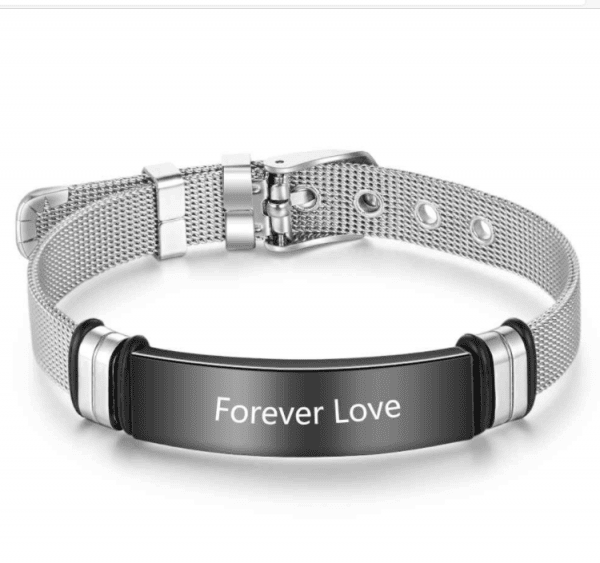 Personalised Stainless Steel Buckle Bracelet for Men