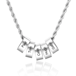 Men's Engraved Stainless Steel  Charm Necklace