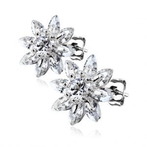 Pair of Marquise CZ Flower 316L Surgical Steel Post Earring Studs