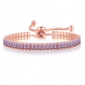 Luxury 2.5x5mm Zircon Rose Gold Plated Tennis Bracelet