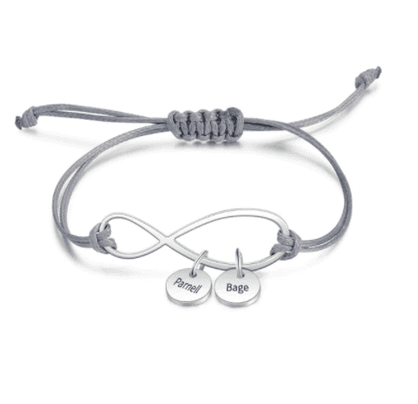 Adjustable Infinity Name Bracelet - 2 Charms