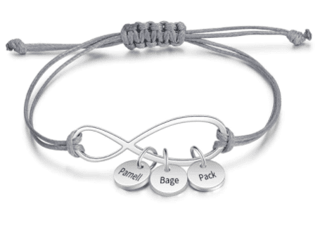 Adjustable Infinity Name Bracelet - 3 Charms