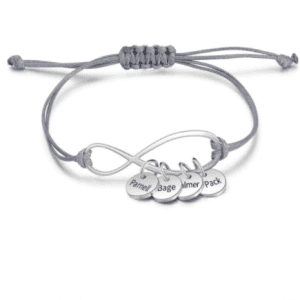 Adjustable Infinity Name Bracelet - 4 Charms