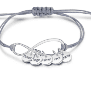 Adjustable Infinity Name Bracelet - 5 Charms