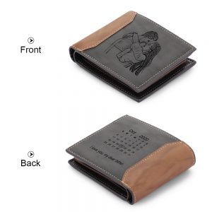 Custom Photo Engraved Two Tone Bifold Wallet