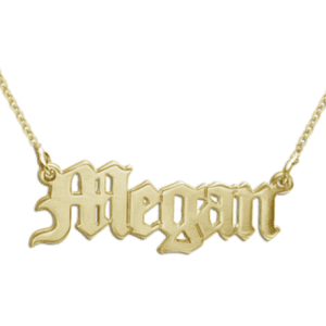 18k Gold-Plated Silver Old English Name Necklace