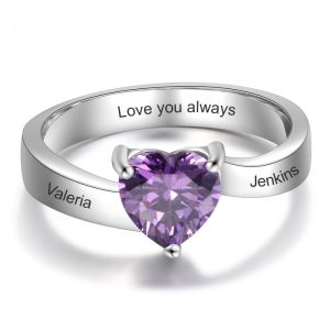 Sterling Silver One Birthstone Promise Ring