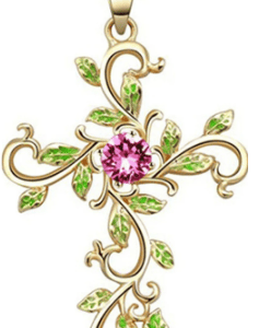 Creative Leaf Cross Gold Necklace