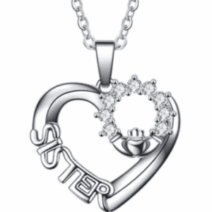 Silver Sister Heart Necklace