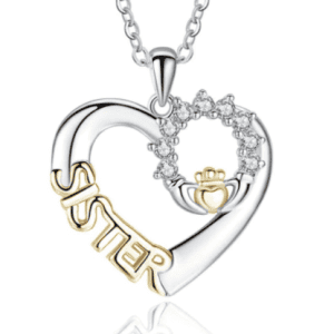 Silver & Gold Sister Heart Necklace