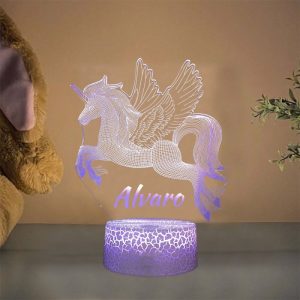 Personalised Unicorn Custom Name Night Lamp for Kids