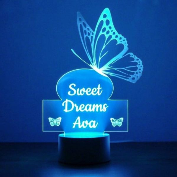 Personalised Butterfly Night Light with Custom Name