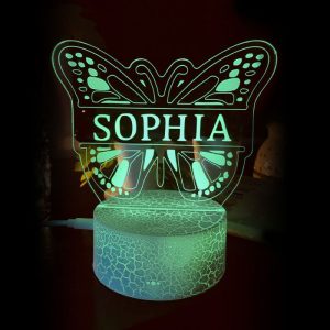 Personalised Butterfly Night Light with Custom Name