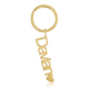 Custom Stainless Steel Name Keyring with a Heart