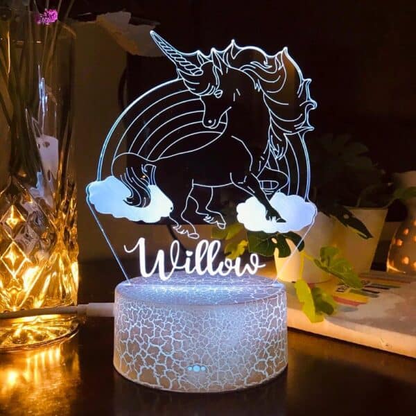 Personalised Unicorn Custom Rainbow Night Lamp
