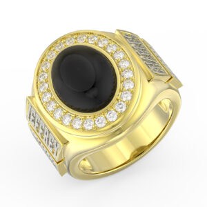 Personalised 3D Gold Plated Sterling Silver Men's Ring