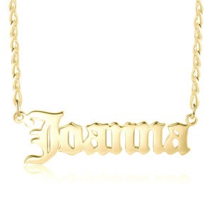 Gold Plated Old English Name Necklace