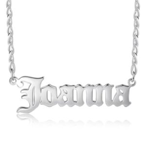 Sterling Silver Old English Name Necklace