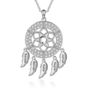 Personalised 5 Name Dreamcatcher Necklace