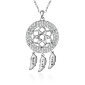 Personalised 3 Name Dreamcatcher Necklace