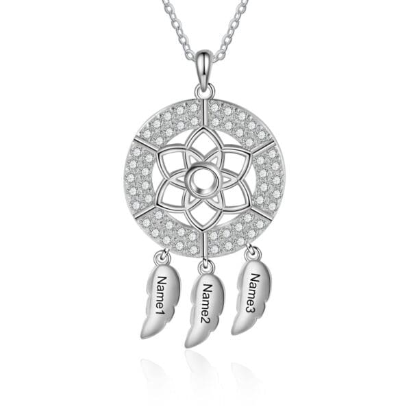 Personalised 3 Name Dreamcatcher Necklace