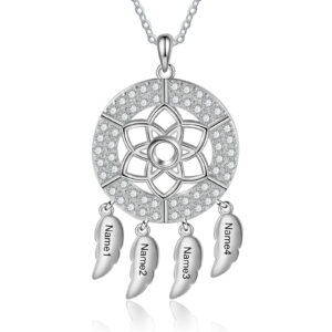 Personalised 4 Name Dreamcatcher Necklace