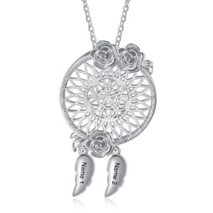 Personalised 2 Name Dreamcatcher Necklace