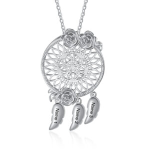 Personalised 3 Name Dreamcatcher Necklace