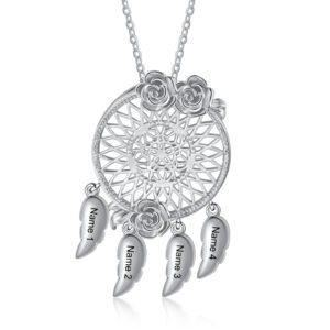 Personalised 4 Name Dreamcatcher Necklace