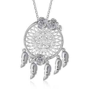 Personalised 5 Name Dreamcatcher Necklace