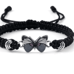 Sweet Shining Butterfly Bracelet in Black & Grey