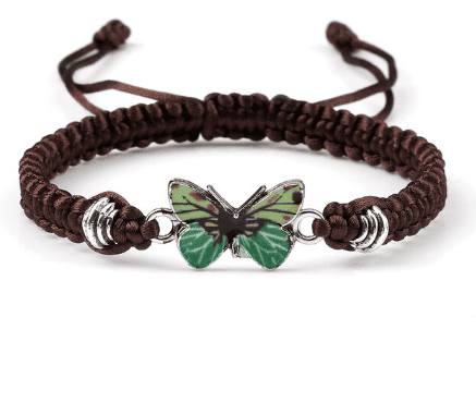 Sweet Shining Butterfly Bracelet in Brown & Green
