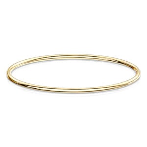 Plain Thick Wire Bangle Gold over Stainless Steel Bracelet