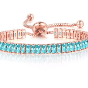 Luxury Blue & Gold Adjustable Tennis Bracelet