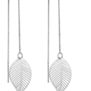 Silver Leaf Drop Earrings