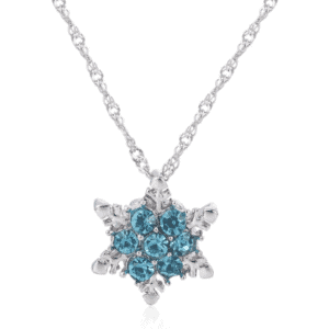 Blue Snowflake Crystal Necklace