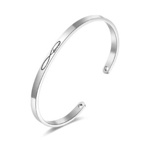 Stainless Steel Silver Infinity Love Bangle