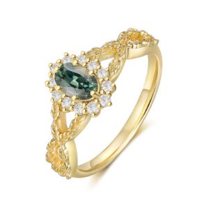 18kt Gold Plated Sterling Silver Natural Sapphire Ring