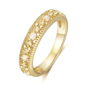 18kt Gold Plated Sterling Silver Natural Opal Ring