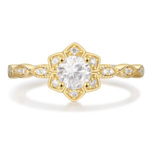 18K Solid Natural Moonstone Ring