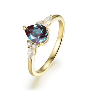 18kt Gold Plated Sterling Silver Natural Alexandrite Ring