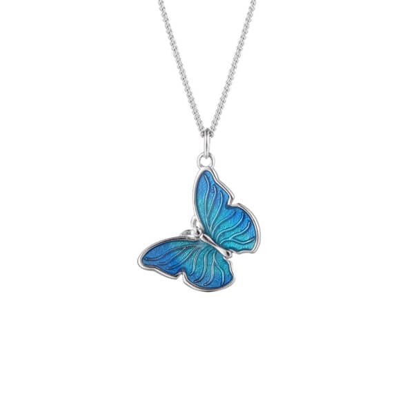 Sterling Silver Turquoise Butterfly Necklace