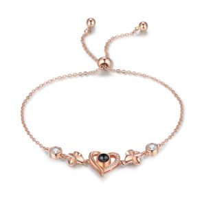 Customised Rose Gold Photo Projection Bracelet