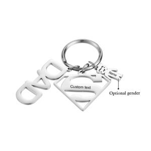 Super Dad Keyring with Personalised Kid Charms