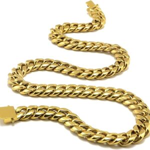 Heavy Duty Gold Plated Stainless Steel Cuban Chain
